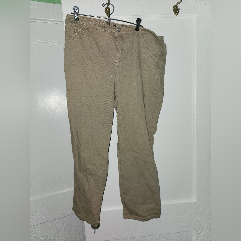 Gloria Vanderbilt Amanda 16W Tan Straight Jeans